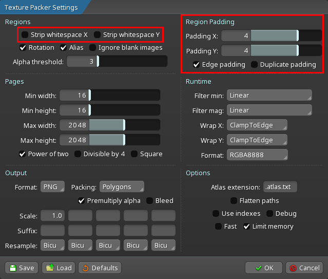 Export Settings for Outlines